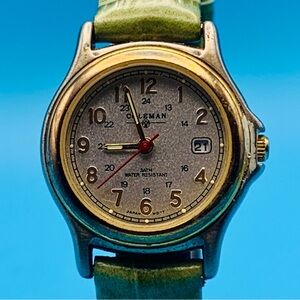 COLEMAN 40-005 Women’s Quartz Field Wristwatch Japan Movt Leather Date Working